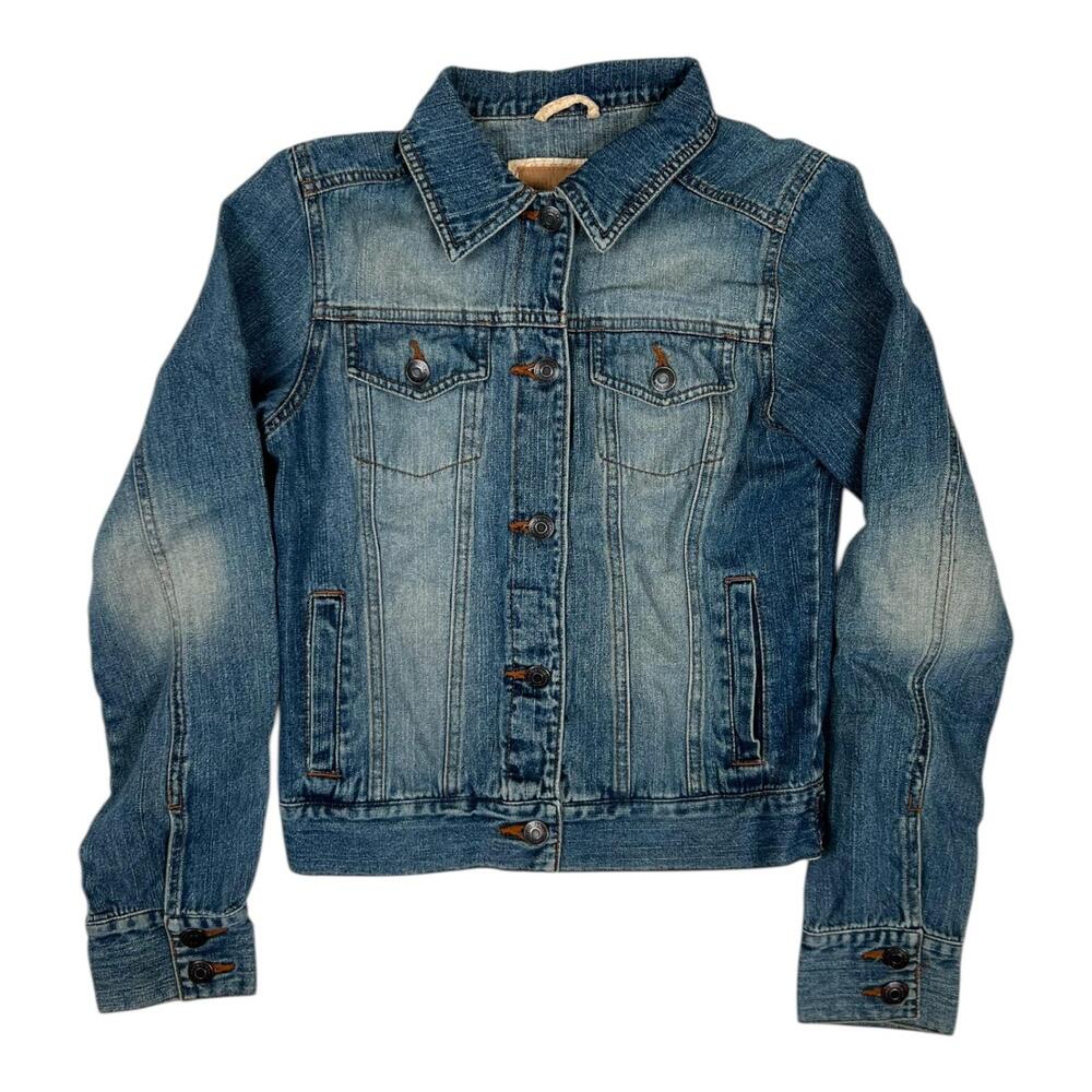 Hollister Jacket Womens Small Blue Denim Jean Trucker Button Front Classic